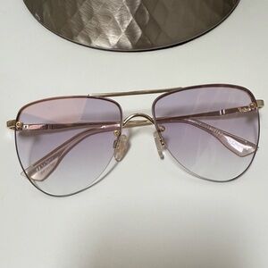 Le Specs Gold Frame with Pink Lenses Sunglasses